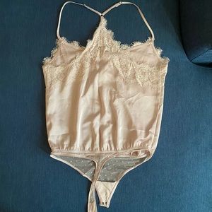 Icy Lilac lace bodysuit cami from Abercrombie